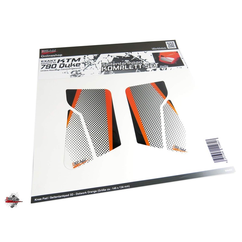 BIKE-label Side Tank Pad Orange Black Compatible with KTM 790