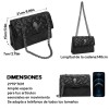 Bolso De Mujer De Cuero Negro Con Correa De Cadena