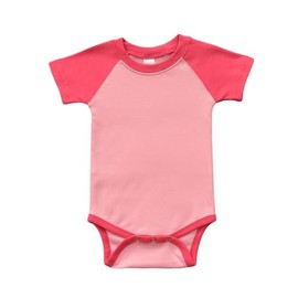 Monag Short Sleeve Raglan Bodysuit 3-6M Pink/Fuchsia
