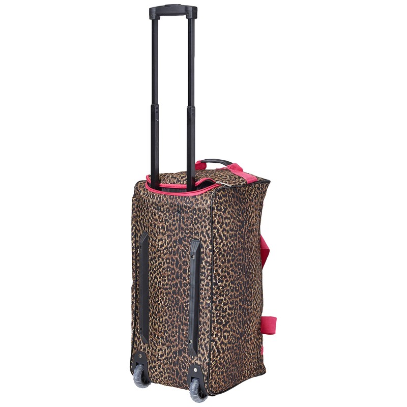 Rockland Rolling Duffel Bag, Pink Leopard, 22-Inch