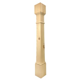 Highland Manor Wood Products Square Highlander Island Leg - 34 1/2" Tall x 4" Wide - Unfinished Wooden Leg for Kitchen Islands, Modern and Classic Home Decor or Desks (Pine) (1 Leg)