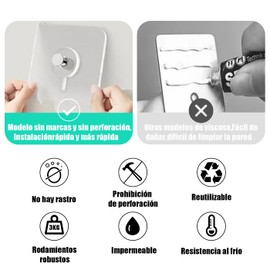 FAYCUCHO 40Pcs Clavos Adhesivos Sin Tornillos, Ganchos Pared Pesados de 22 LB (Máx) para Trabajo Pesado, Ganchos Adhesivos Impermeables Gancho de Pared para Baño, Toallas, Ropa, Cortina, Cocina