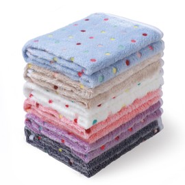 1 Pack 6 Blankets Dog Cat Soft Fluffy Fleece Pet Blanket Warm Cute Print Design Puppy Kitten Blanket Doggy Dot Large(41"x31")