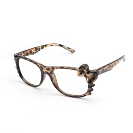 MANGMAO Cheetah Print Kawaii Fake Glasses Y2k Glass Emo Grunge Accessories Cosplay Anime Vintage Leopard Print Glasses (Leopard,One Size)