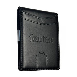 focutex Genuine Leather Slim Wallet with RFID Protection in Black - High-Quality Wallet for Men & Women, Elegant Card Case, Compact Leather Wallet, black, Modern