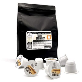 10 tea pods English Breakfast black tea pods Nespresso® compatible, Pack of 10 pods, tea capsules for coffee brewing machines