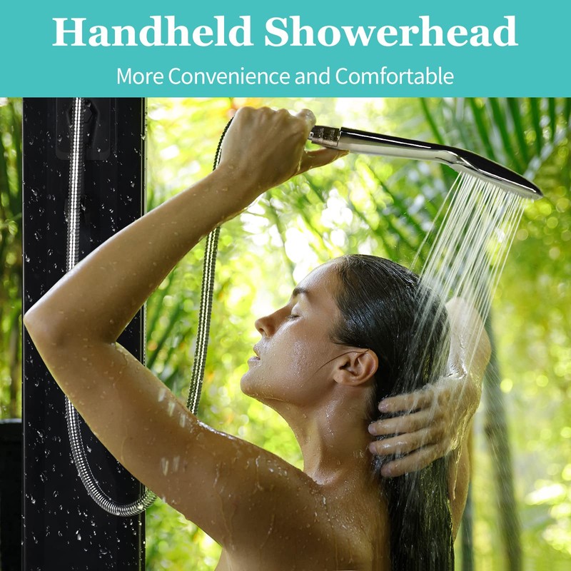 VINGLI 10.6 Gallon 7.5FT Solar Heated Shower with Shower Head,