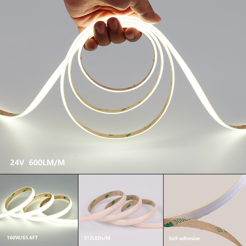 BENLUN 24V COB LED Strip Light Outdoor Milky Silicone Waterproof