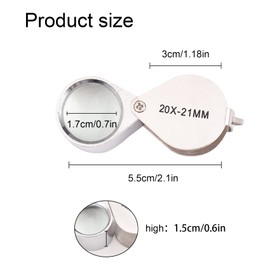 CUNTAUK Jewelers Magnifying Glass 20X Handheld Magnifier Jewelers Magnifier Magnifier with Case for Science, Reading, Books, Newspapers, Insects, Hobby Observation (20X)