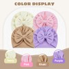 Cinaci 4 Pieces Soft Stretchy Turban Hats with Bow Nursery