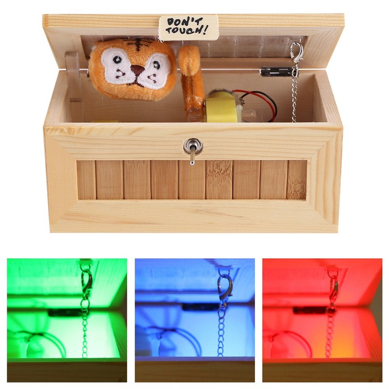 Wooden USB Electronic Box Cute Tiger Funny Interactive Stress Relief