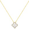 AMIREUX Lucky Clover Necklaces for Women, Dainty Gold Necklace 14k
