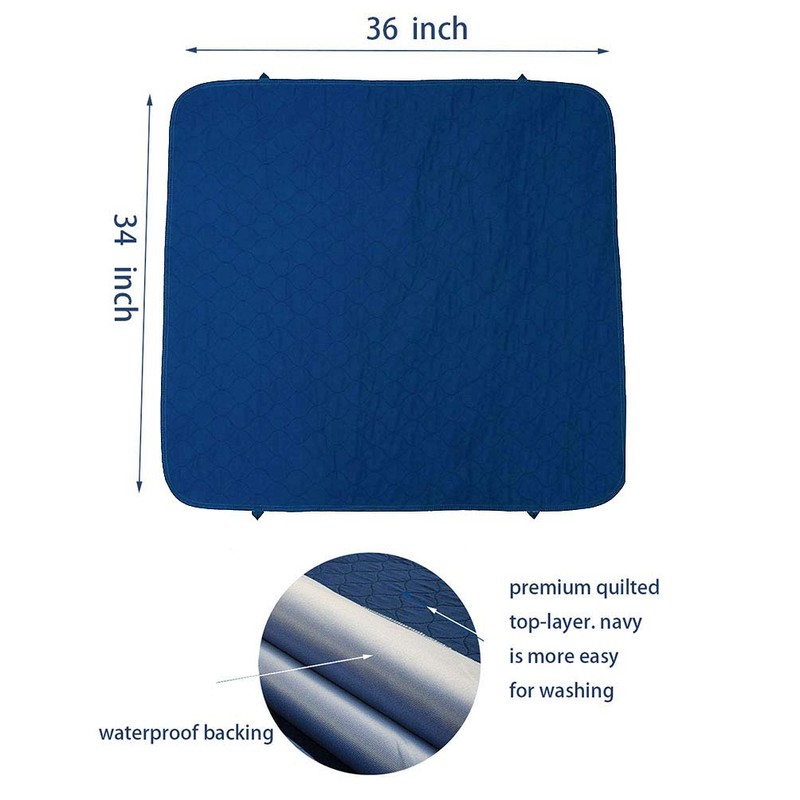 Pack of 2 Careboree Quilted Cotton Top Underpad 34" X36“Reusable
