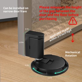 Mechanical Door Stopper, Adjustable Floor Door Stop for Door Clearance up to 0.75 Inch in Height, Upgrade Punch-Free Mechanical Silent Floor Door Stop Heavy Duty Adjustable Door Stop -Black