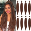 Mscat 20 Inch 8 Packs Pre Stretched Braiding Hair Brown
