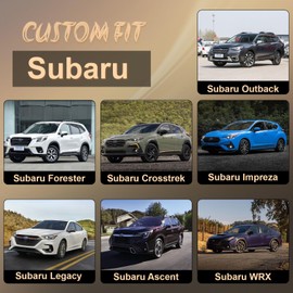 Joy Forserve Front Car Seat Covers for Subaru,Leather Waterproof Seat Protector Custom Fit Subaru Outback Forester Crosstrek Impreza Legacy Ascent WRX,2 Pack,Gray