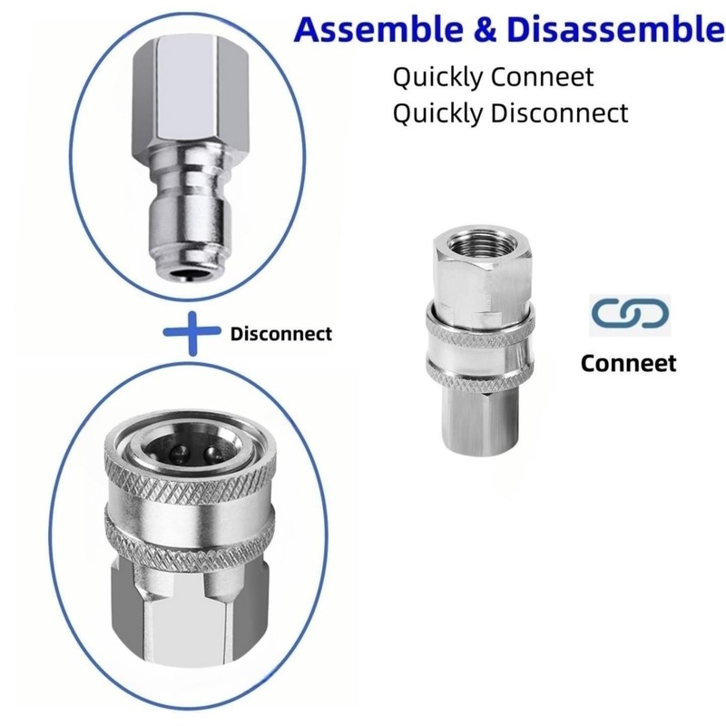 Pressure Washer Quick Connect Fittings,NPT 3/8 inch Stainless steel Spray