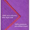 Equanimity PRO Yoga Towel Mat, Purple, 100% Silicone Mat with