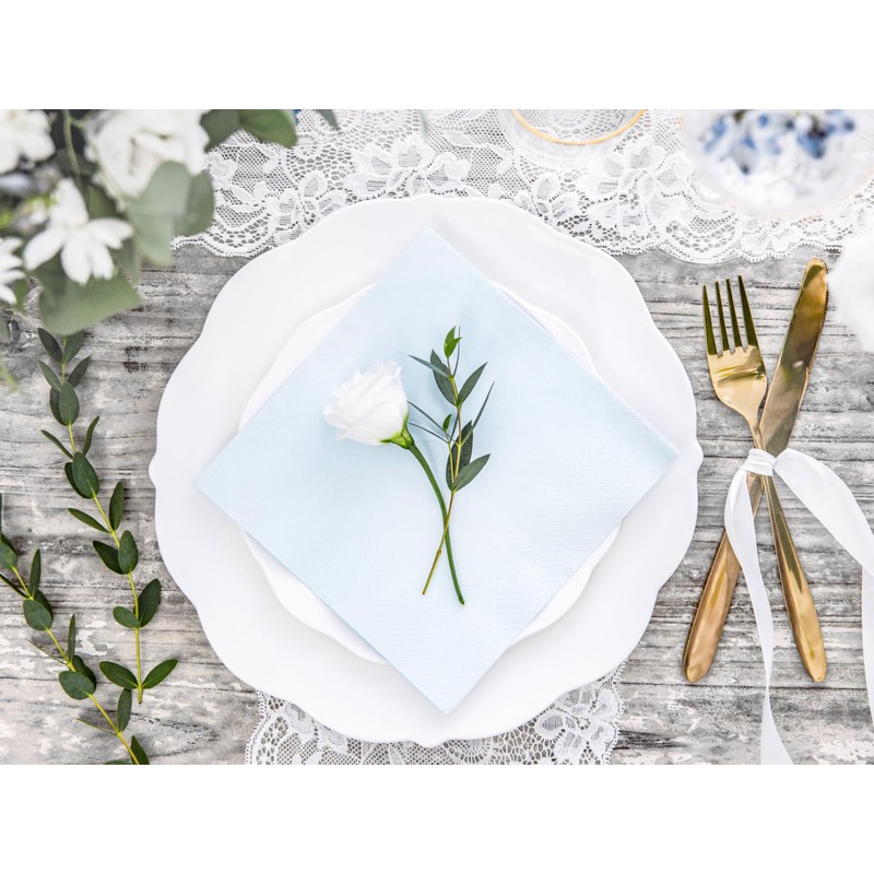 Serviette n, 3-ply, sky blue, 33 x 33 cm, pack