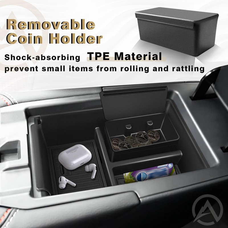 Muslogy Center Console Organizer & Cup Holder Insert 2PCS Set