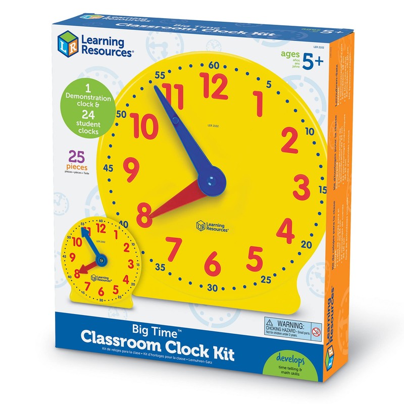 Learning Resources Classroom Clock Kit - Preschool Must Have, Teaching
