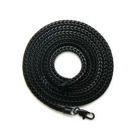 NYFASHION101 4mm 36" Hip-Hop Franco Chain Necklace, Jet Black #701BK