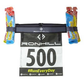 RONHILL Running, Race Number Belt, All Black, O/S