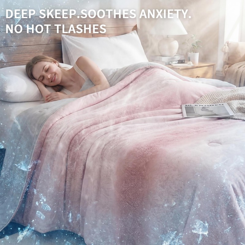 Cooling Blanket for Hot Sleepers, Summer Lightweight Blanket, Full Size
