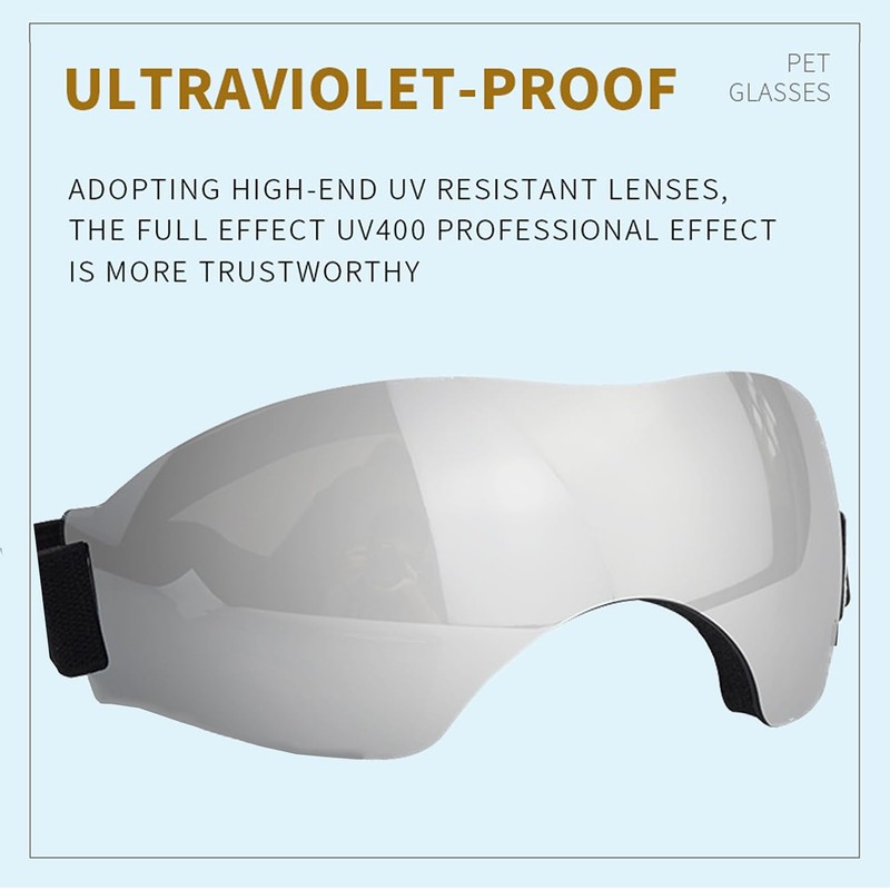 Large Dog Sunglasses with Adjustable Strap, UV Protection, Suitable for