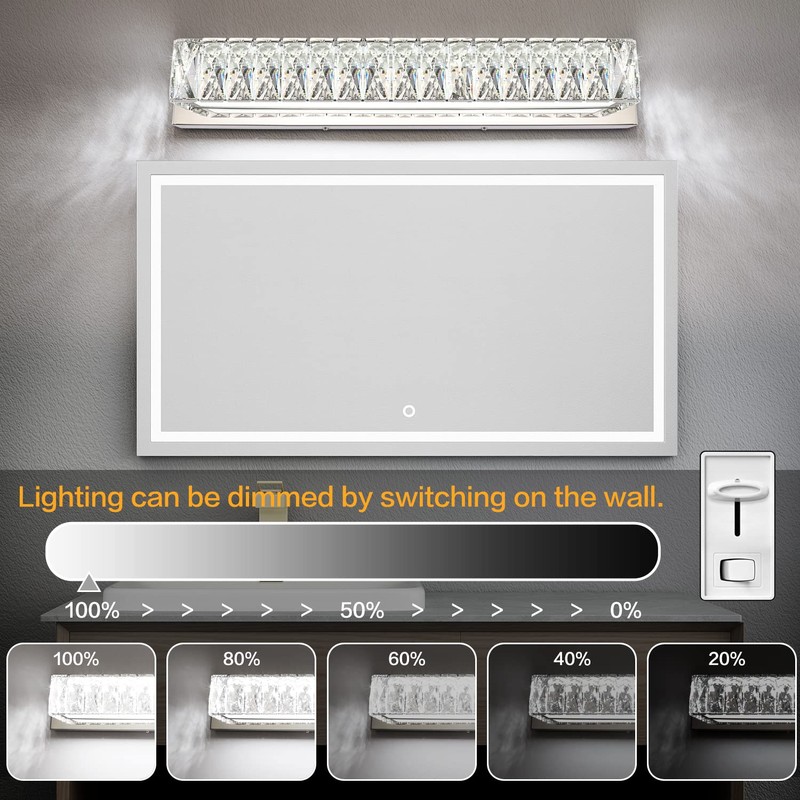 ZUZITO Modern Bathroom Light Fixtures - LED Vanity Lights for