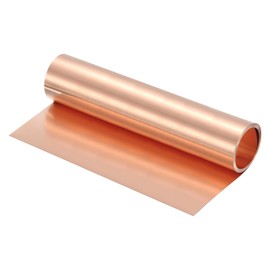 sourcing map Copper Sheet Roll 2500mm x 300mm x 0.1mm, 12" x 8.2ft 38 Gauge 99.9% Pure Copper Flashing Strip Metal Foil Plate for Electricity DIY Projects (Multiple Sizes)