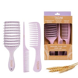Set de Cepillos Desenredantes Tada Natural Beauty para Todo Tipo de Cabello: Rizado, Grueso, Ondulado Y Fino. Set de Cepillos para Mujeres, Hombres Y 