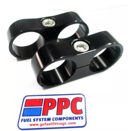 Performance Plumbing Components POLISHED BLACK ALUMINUM BILLET DUAL HOSE SEPARATOR 15/16" i.d.  2 PER PK