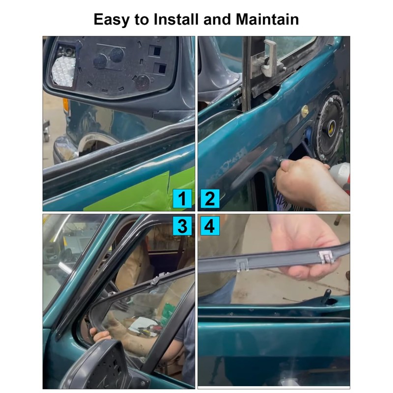 Front Door Window Weatherstrip Kit Fit for Ford F150 F250