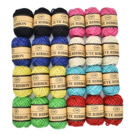 Renashed Natural Twine 24 Pack 8 Color Random 3 Ply Gift Wrapping String Arts Crafts Gift Christmas Packing Materials String for Gardening Applications
