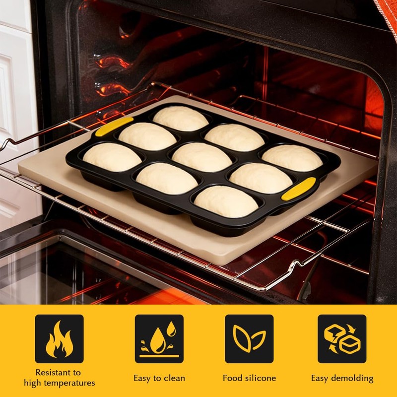 2 pcs Silicone Baguette Bread Pan Set, 4 Hole Non-Stick