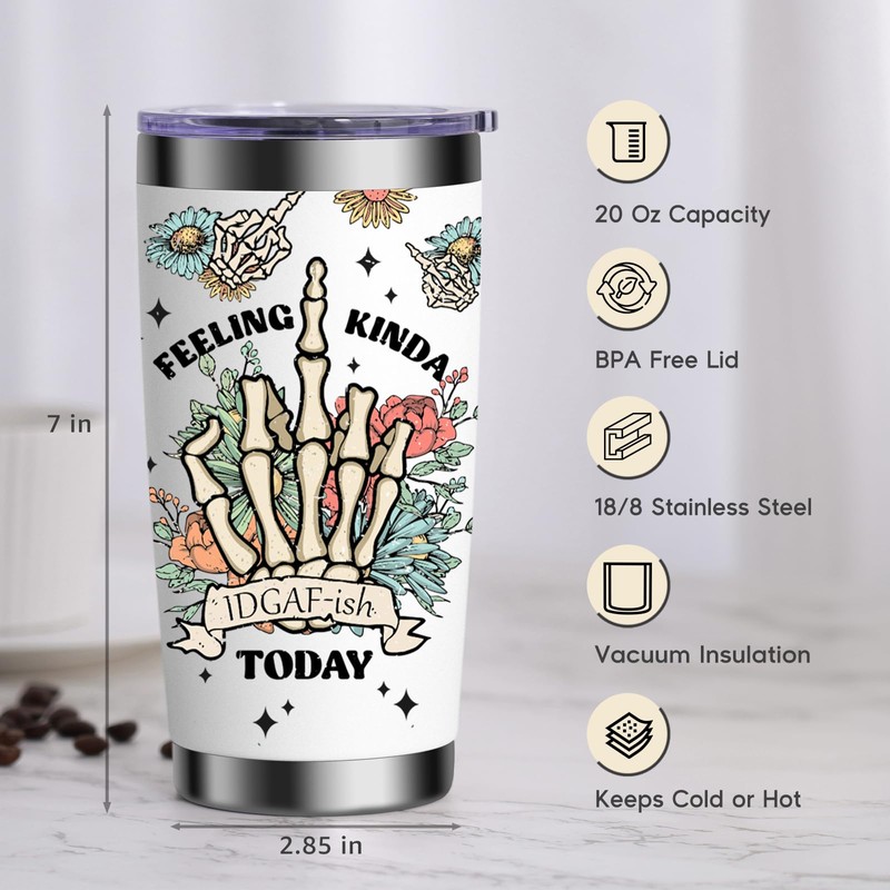 LEADO 20oz Best Friend Coffee Tumbler, Feeling Kinda IDGAF-ish Today