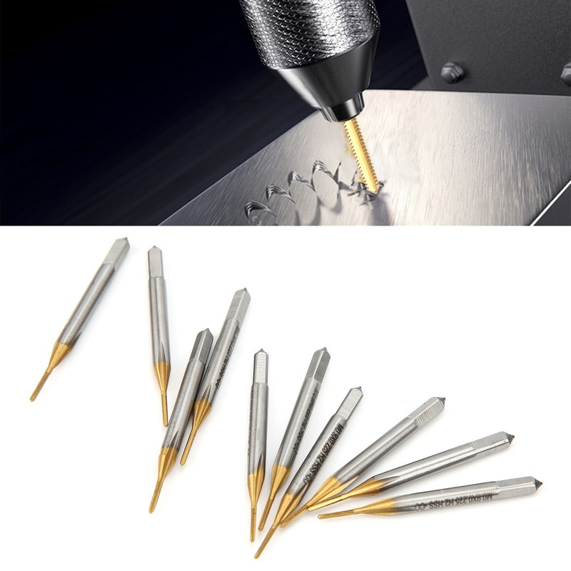 10pcs M0.9x0.225 Screw Tap High Speed Steel Drill Bits for