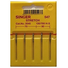 5 Original Singer Sewing Machine Needles / Thickness 70 / 09 2045 and 11 for Knitwear 80 / 130 / 705 H-S