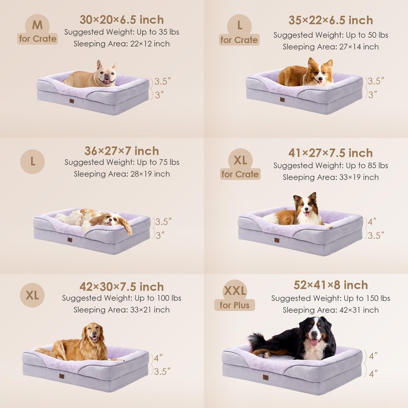 EHEYCIGA Memory Foam Dog Bed for Large Sized, Orthopedic Dog