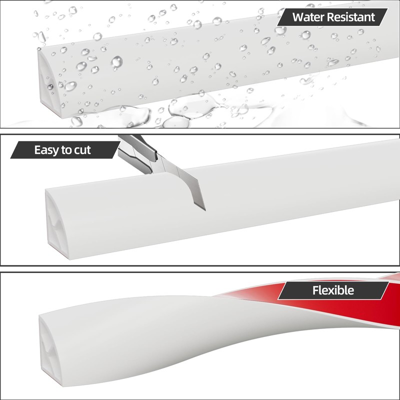 KNEELISA 49ft/15m Flexible Peel and Stick Quarter Round Molding Trim
