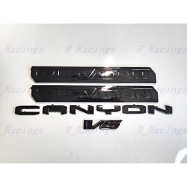 GMC Overlay 4PCS Gloss black Door Rear Elevation Canyon V6 Emblems 2021-2022 Canyon