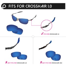 PapaViva Replacement Lenses for Oakley Crosshair 1.0 2005 Sunglass Solid Black Polarized