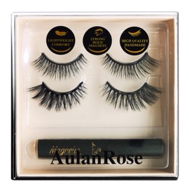 AulanRose Magnetic Eyelashes - Magnetic Lashes Natural Looking, Reusable 60 Wears Faux Mink Lashes Cruelty-Free & Vegan