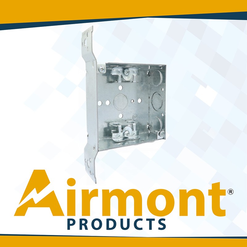 (2 Pack) 4-Inch Square Metal Box with Side Mounting Bracket,