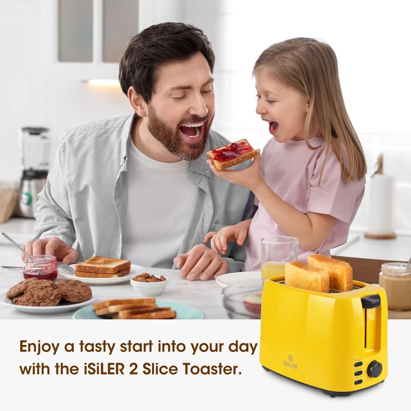 iSiLER 2 Slice Toaster, 1.3 Inches Wide Slot Bagel Toaster