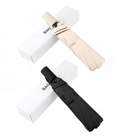 BAODINI Small UV Protection Travel Umbrella Compact for Rain and Sun UPF 50+ Windproof Portable 42 inch Umbrella for Women and Men