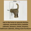 Dog Tail in Antique Brass Metal Drawer Knob or Hook