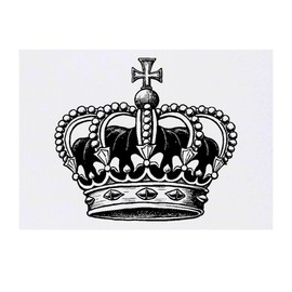 'English Crown' Temporary Tattoo - Water Resistant, Skin-Safe, Non-Toxic Transfer (TO00079657)