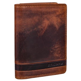 STILORD 'Matthis' Men's Portrait Format Leather RFID Wallet Vintage Wallet Card Wallet Slim Wallet Made of Genuine Leather Wallet with Coin Compartment Genuine Leather, Kara - Cognac, coin purse